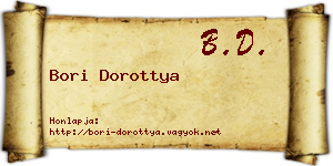 Bori Dorottya névjegykártya